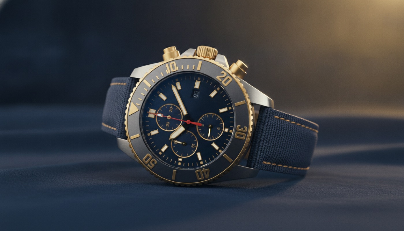 Targa Chrono Seal watch — a rugged chronograph with dual subdials and a dark dial